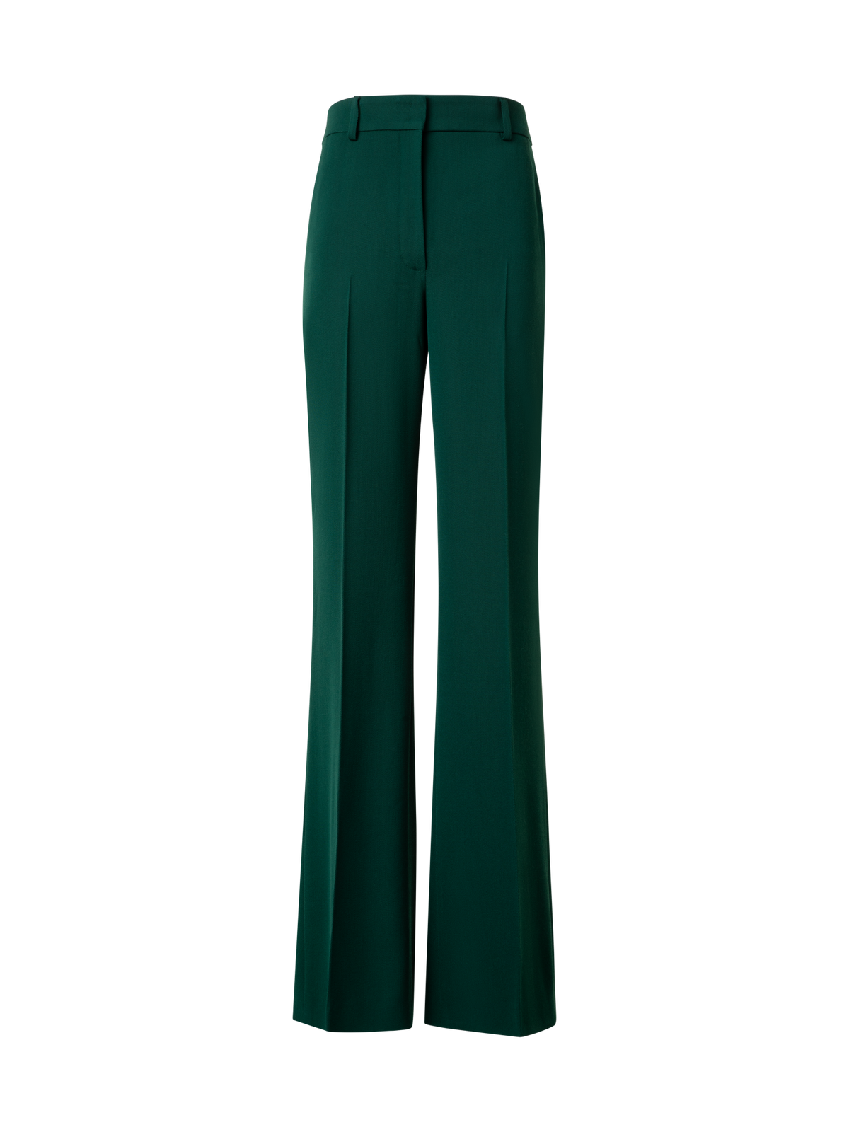 Designer Wide Straight Wool Pants - green