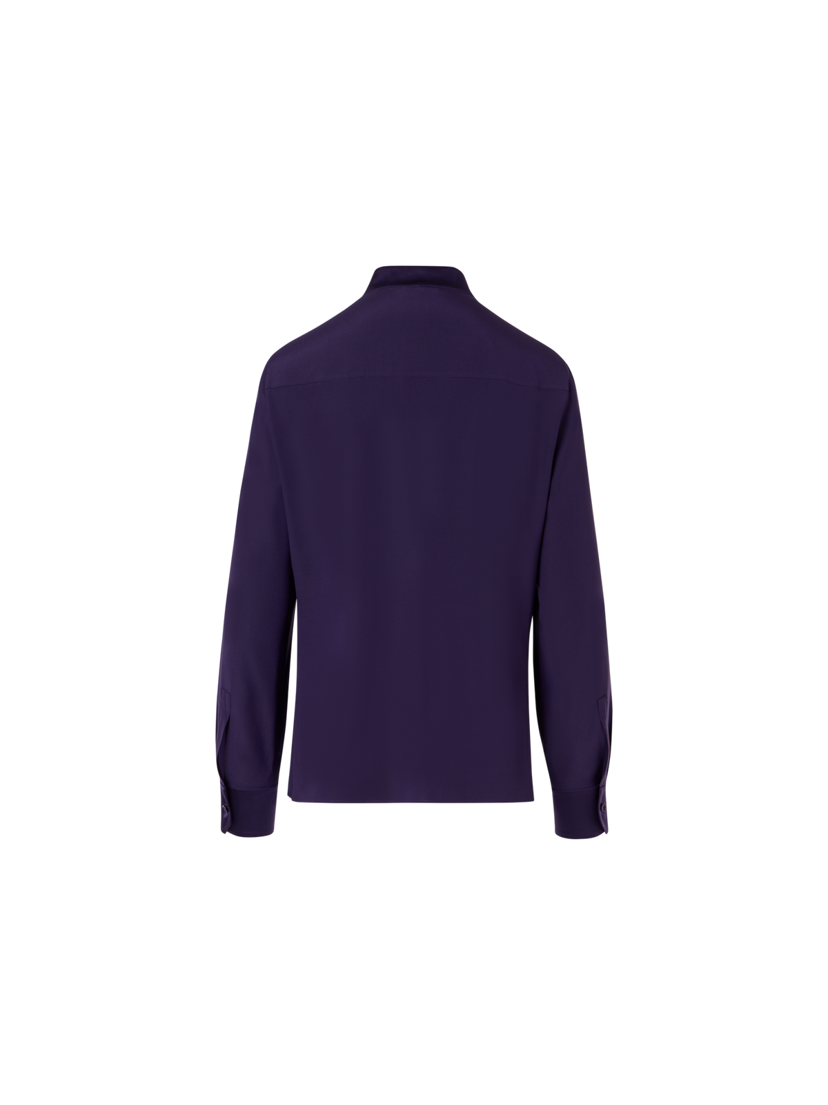 Designer Long-Sleeve Stretch-Silk Blouse - purple