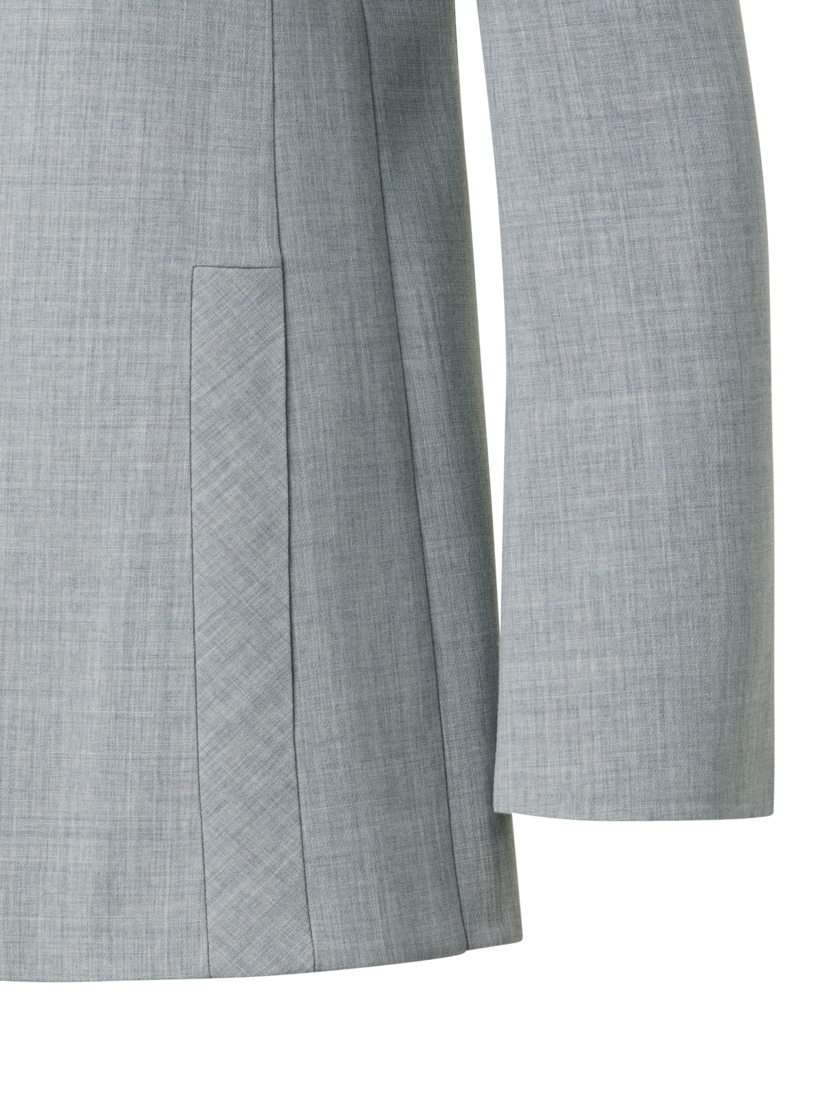 Designer Wool Double-Face Blazer with Elongated Lapel - grey