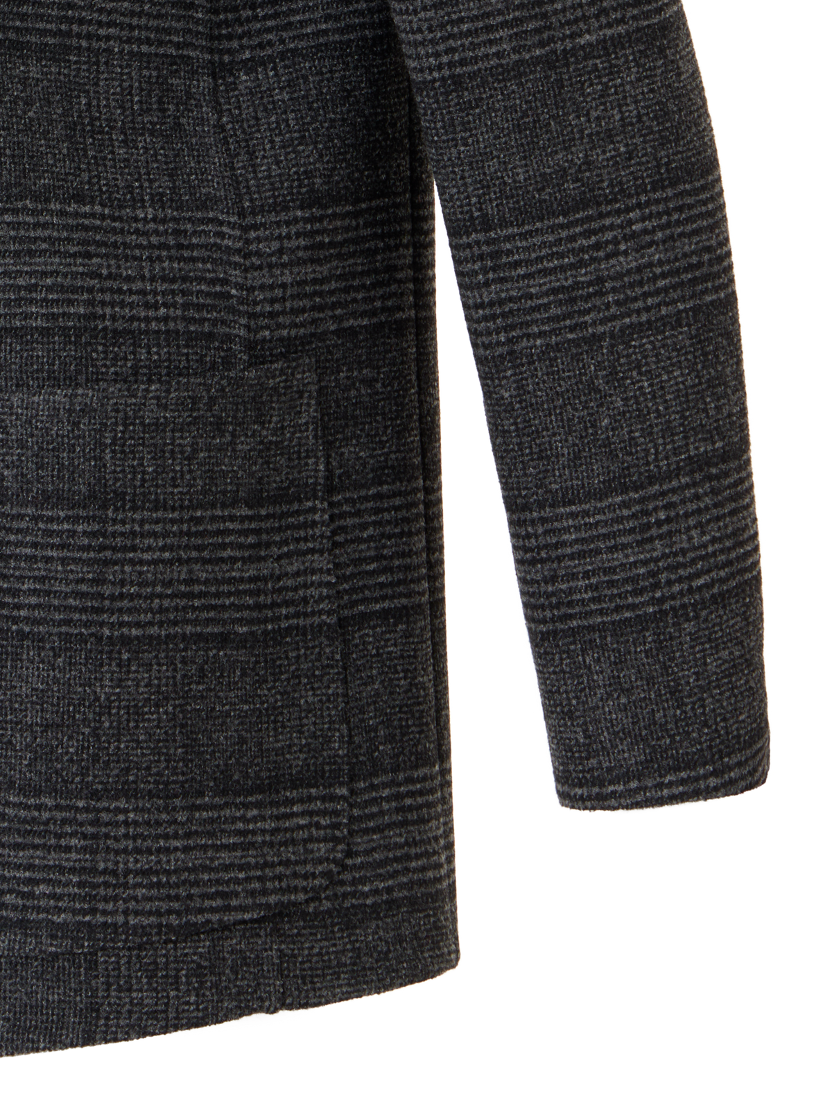 Designer Cardigan Jacket in Prince of Wales Wool Double-Face - grey - multicolor - black