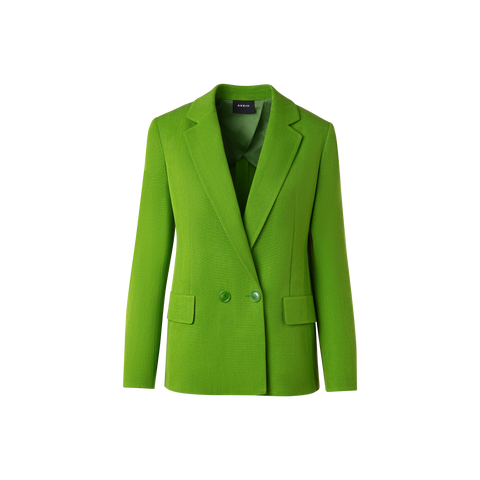 Double Breasted Blazer in Shantung Silk