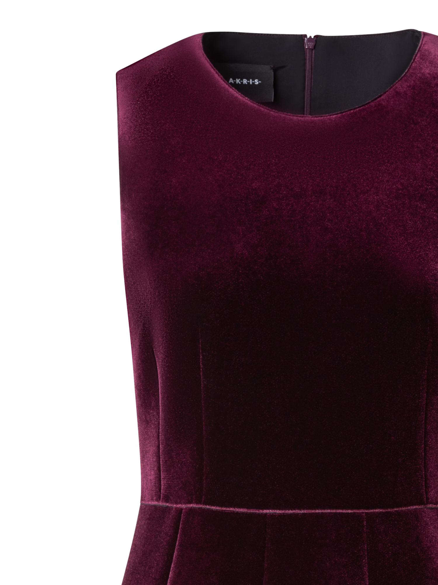 Designer Neoprene Velvet Cocktail Dress in A-Line - pink