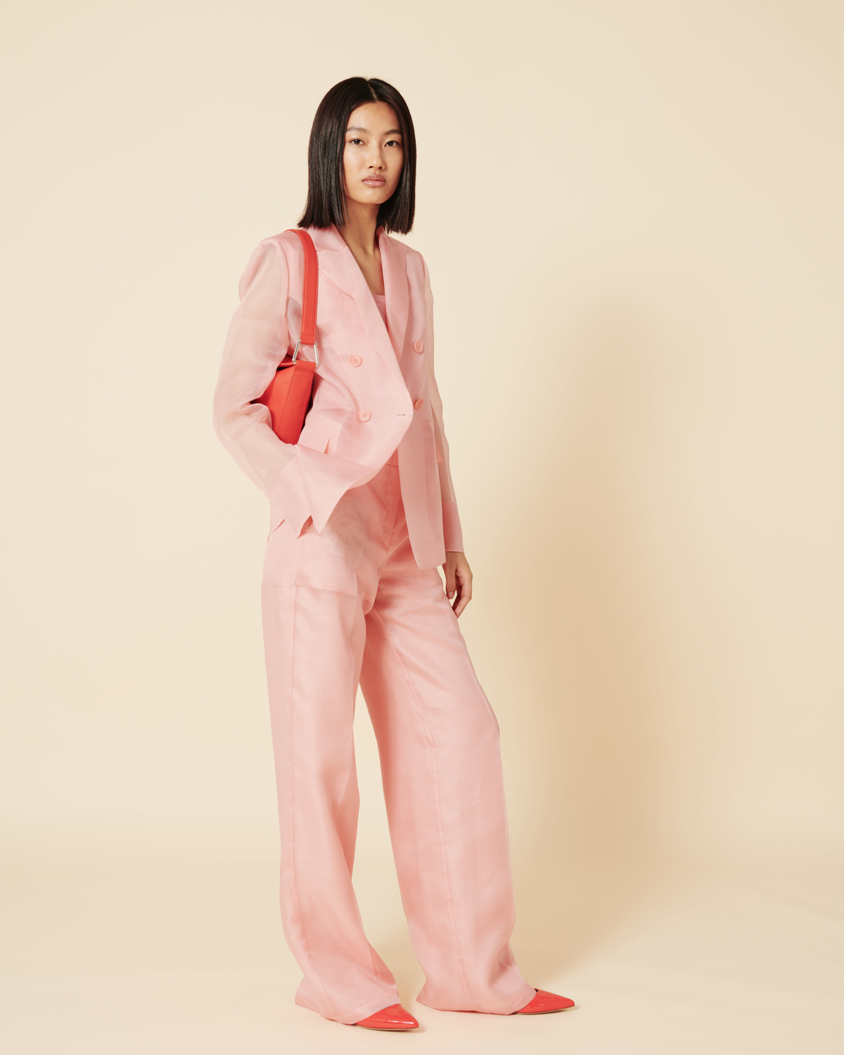 Designer Silk Knit Rib Tank Top with Knitted Trim - pink #editorial