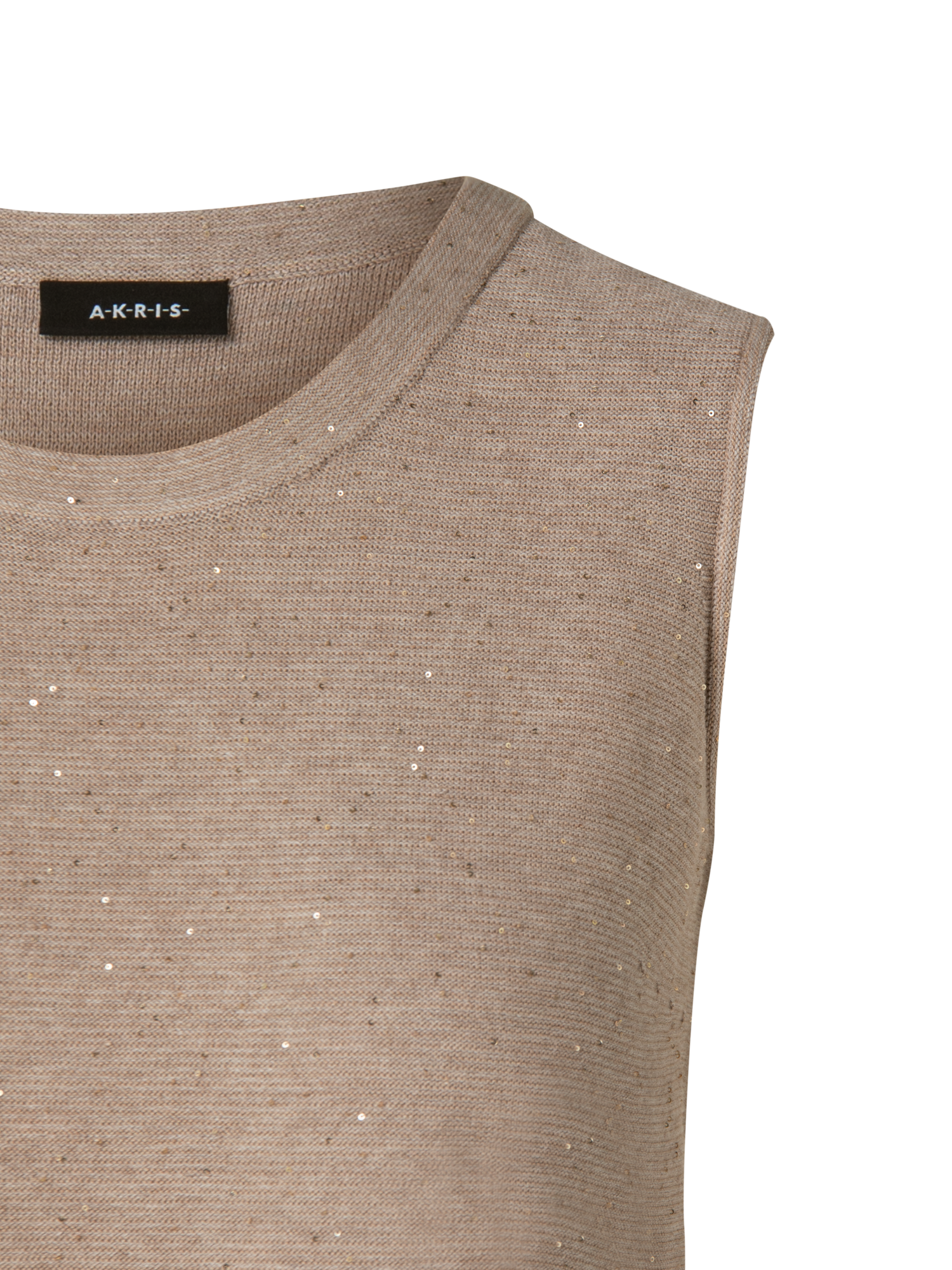 Designer Linen Sequins Knit Tank - pink