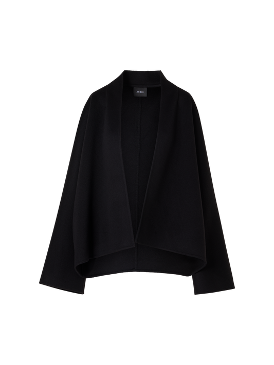 Designer Oversize Cashmere Double-Face Kimono Jacket - black