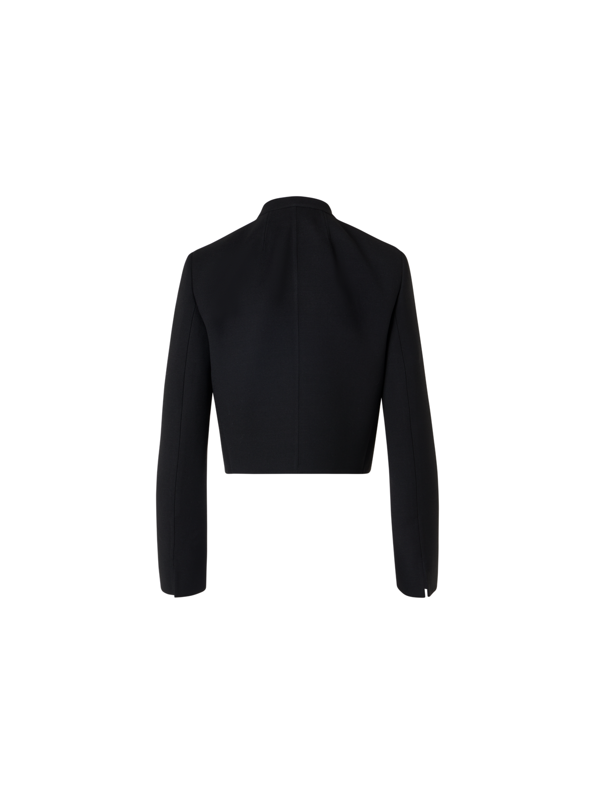 Designer Short Wool Double-Face Jacket with Gold Buttons - black