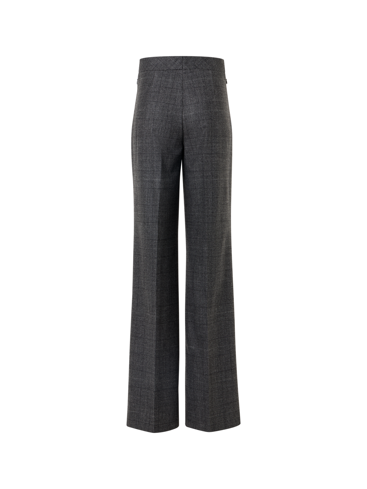 Designer Wide Leg Pants in Prince of Wales Wool Double-Face - grey - black