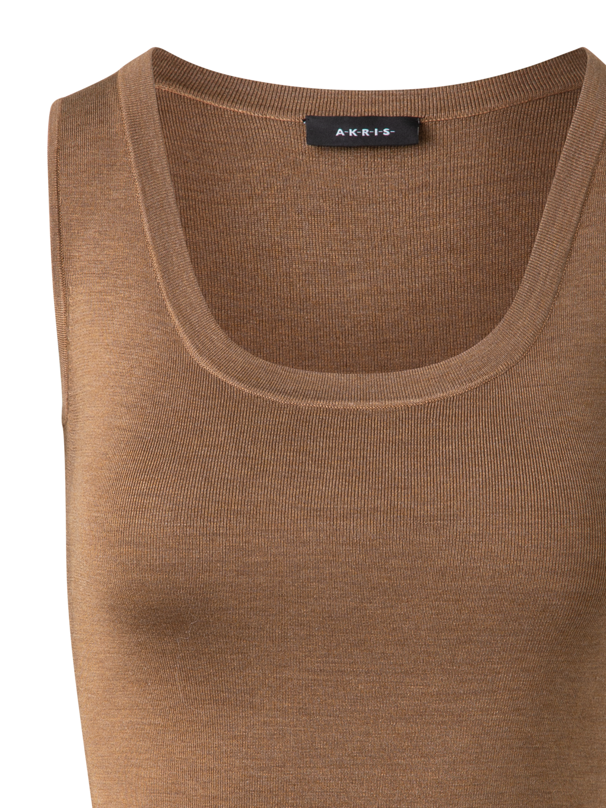 Designer Silk Knit Tank Top - neutral - brown