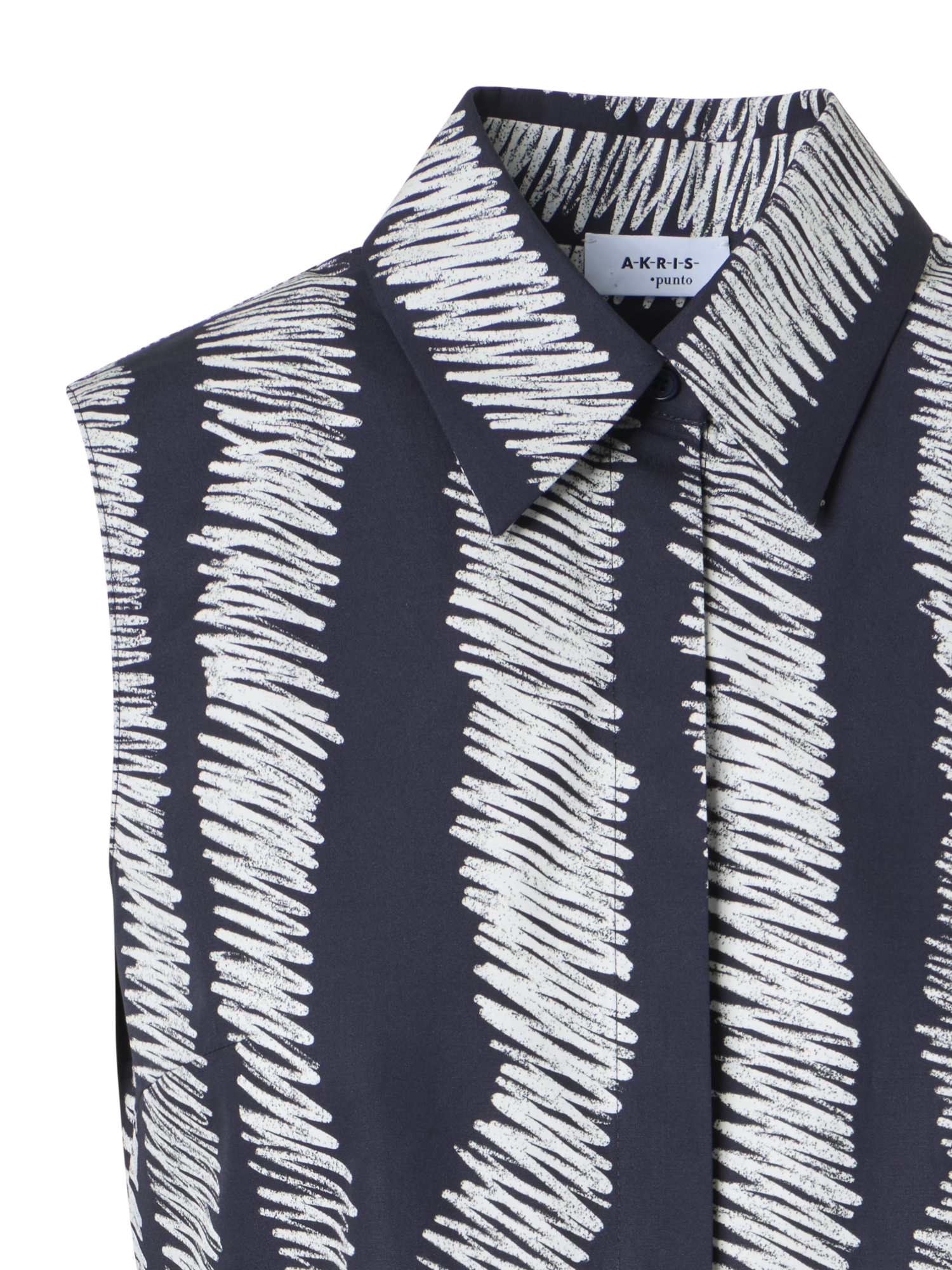 Designer Scribble Wave Print Cotton Blouse - multicolor