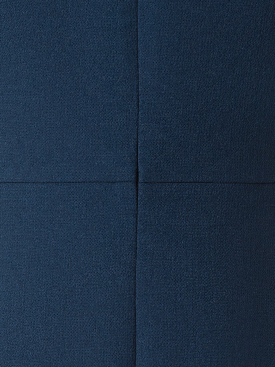 Designer Sleeveless Sheath Dress in Wool Double-Face - blue