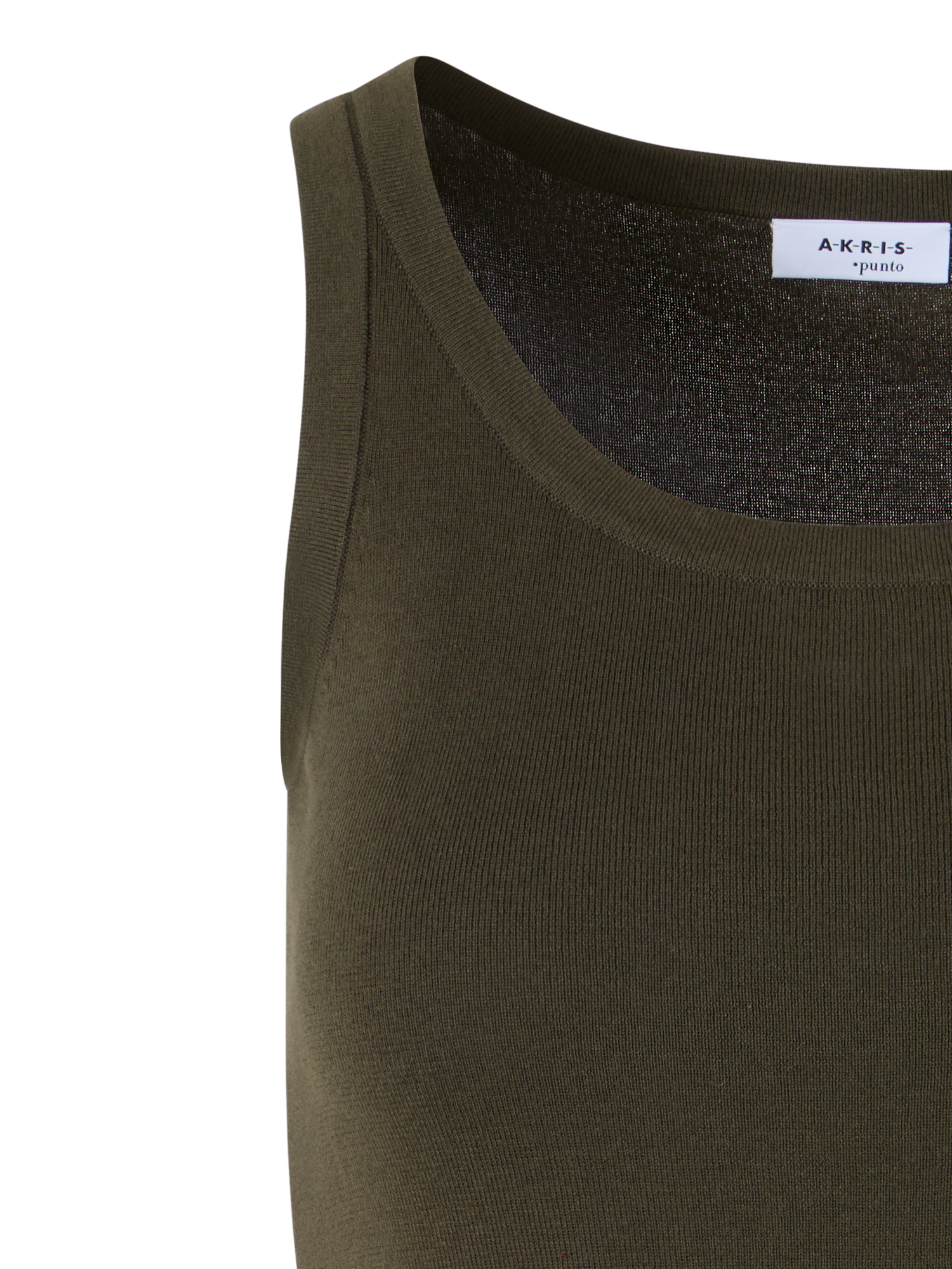 Designer Sleeveless Cotton Knit Top - green