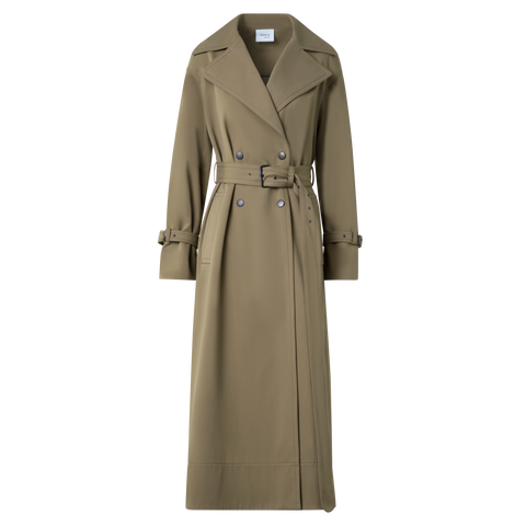 Long Water Repellent Maxi Trench Coat