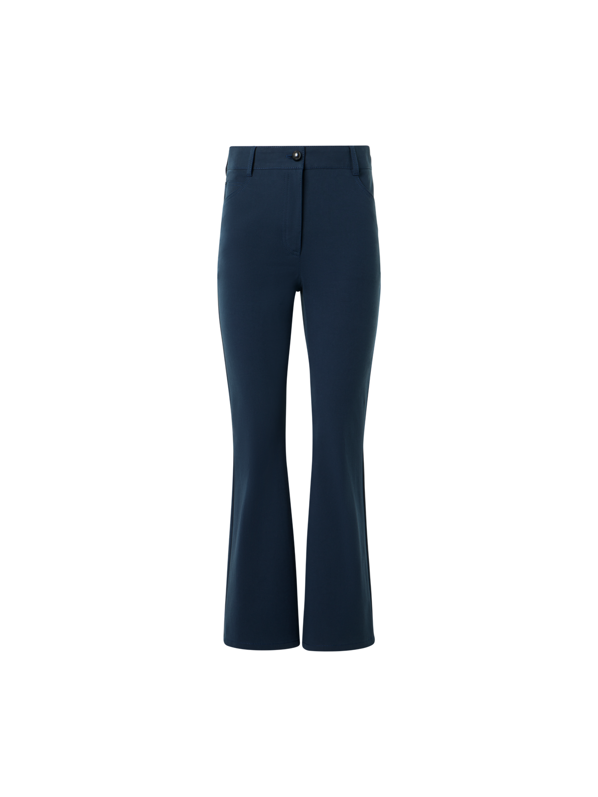 Designer Cali Mid-Rise Cropped Bootcut Cotton Bi-Stretch Pants - navy