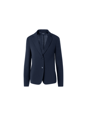Designer Lavino Jacket in Structured Cotton-Silk Double-Face - blue