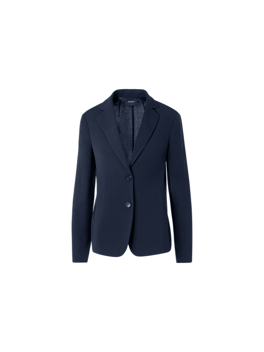 Designer Lavino Jacket in Structured Cotton-Silk Double-Face - blue