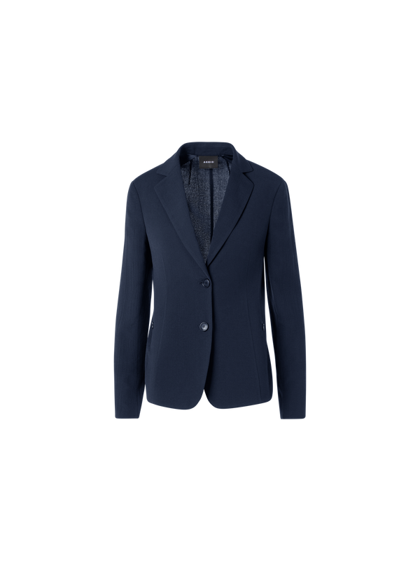 Designer Lavino Jacket in Structured Cotton-Silk Double-Face - blue