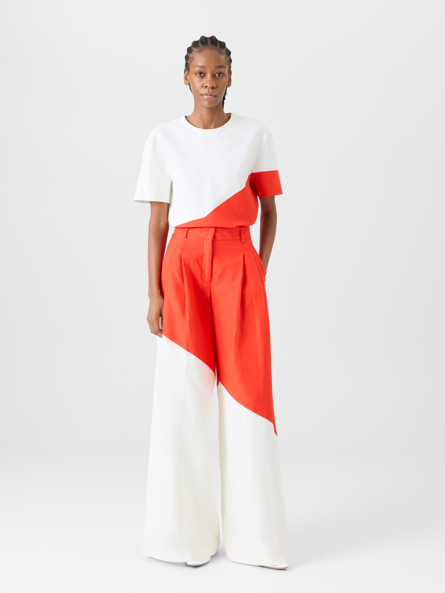 Designer Boxy Blouse with Polygon Print - multicolor 