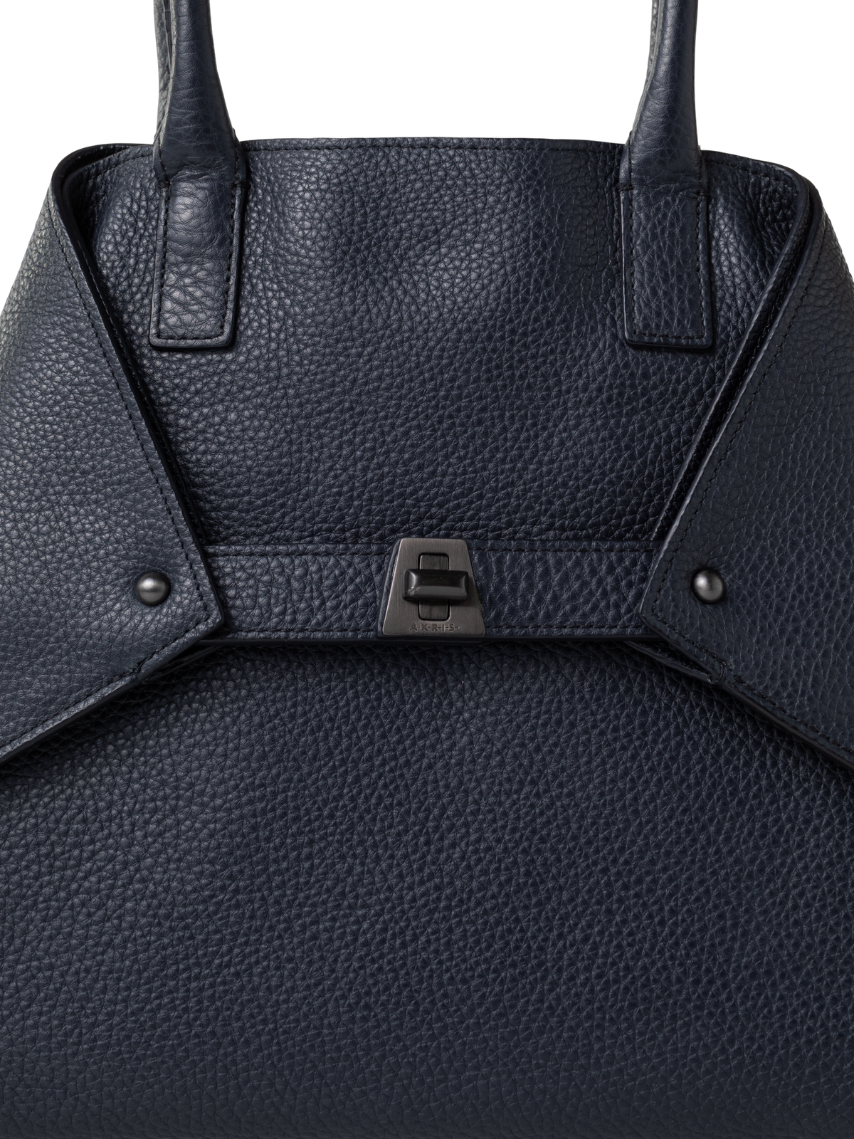 Designer Ai Small Top Handle Tote - navy - blue