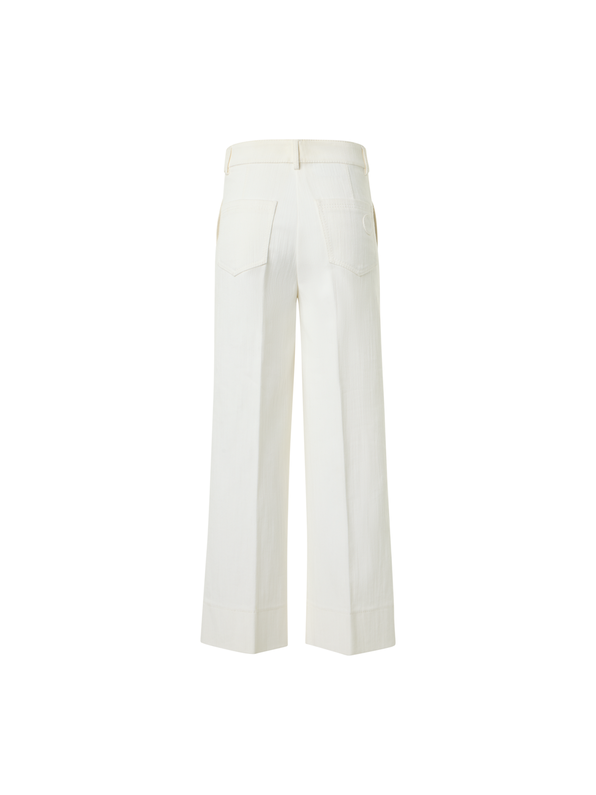 Designer Chiara High-Waist Cropped Wide Leg Denim Pants - ecru