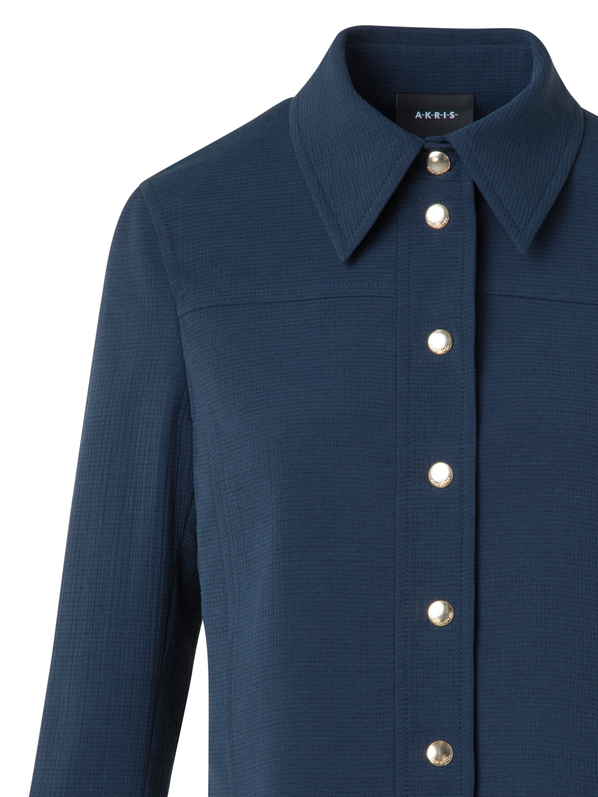 Designer Short Boxy Jacket in Cotton Double-Face - neutral - navy - blue