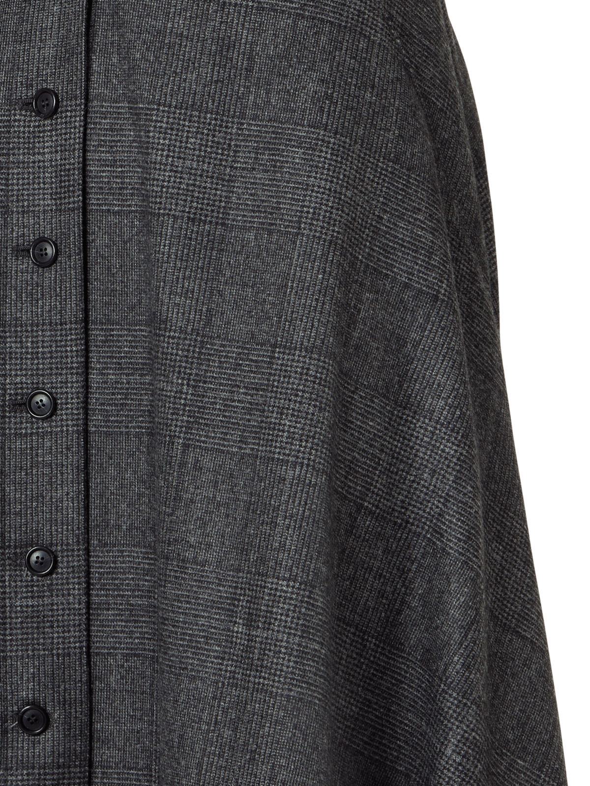 Designer Flared Midi Dress with Lapel Collar - grey - black