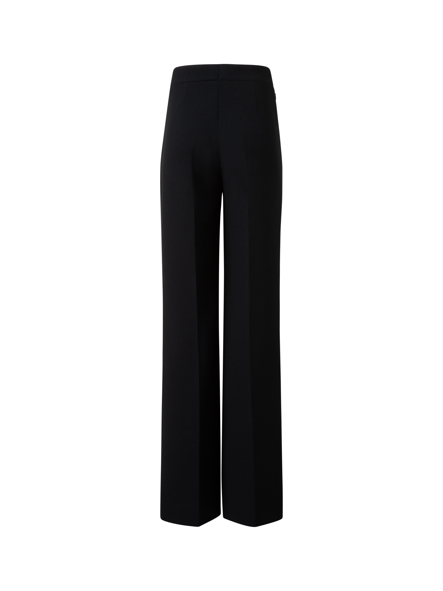 Designer Wide Wool Double-Face Pants - black