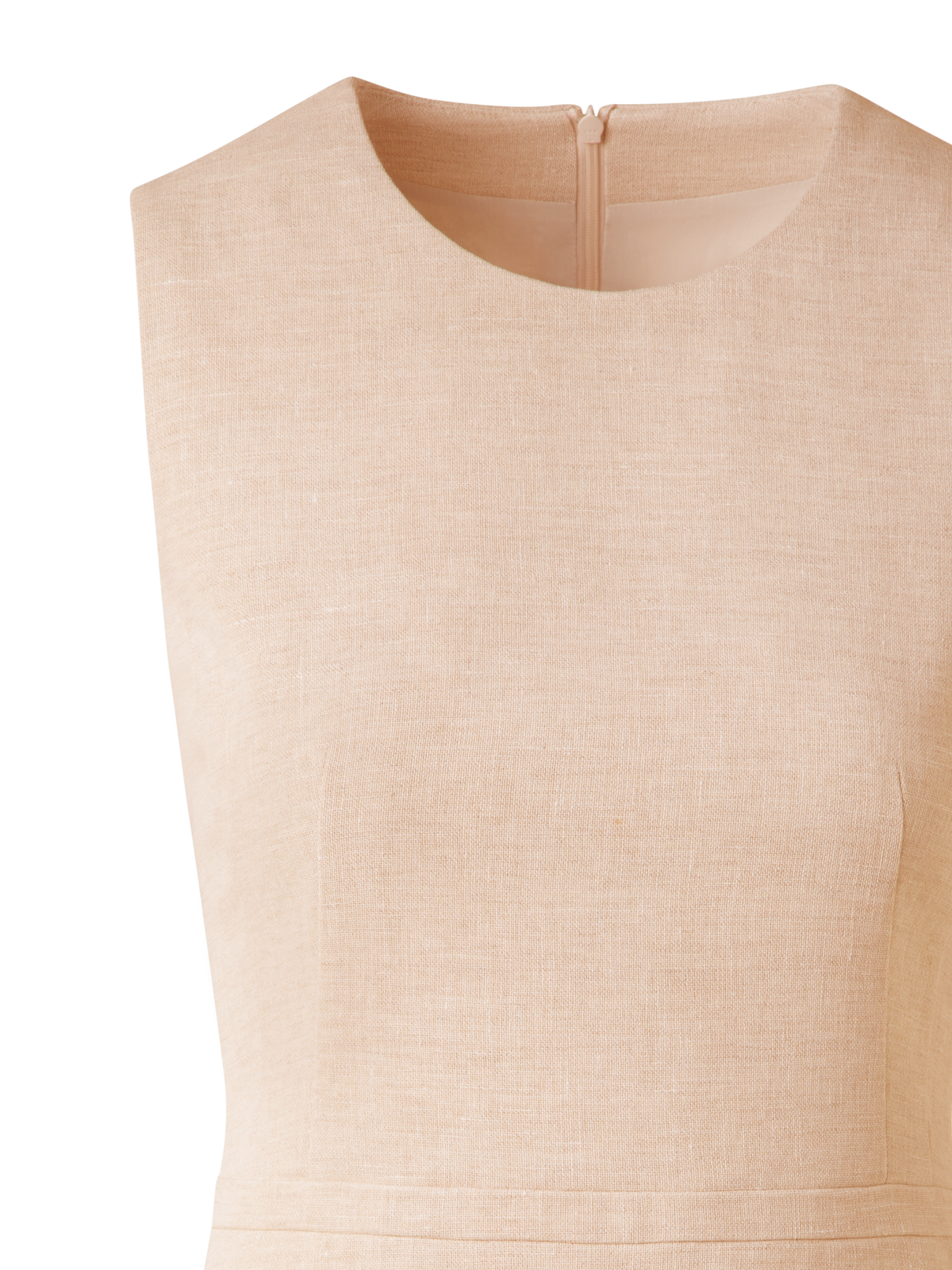 tan linen sheath dress Beige Cotton Linen Wavy Stripe Short Shift Dress 30" / Tall (5'7" and above)