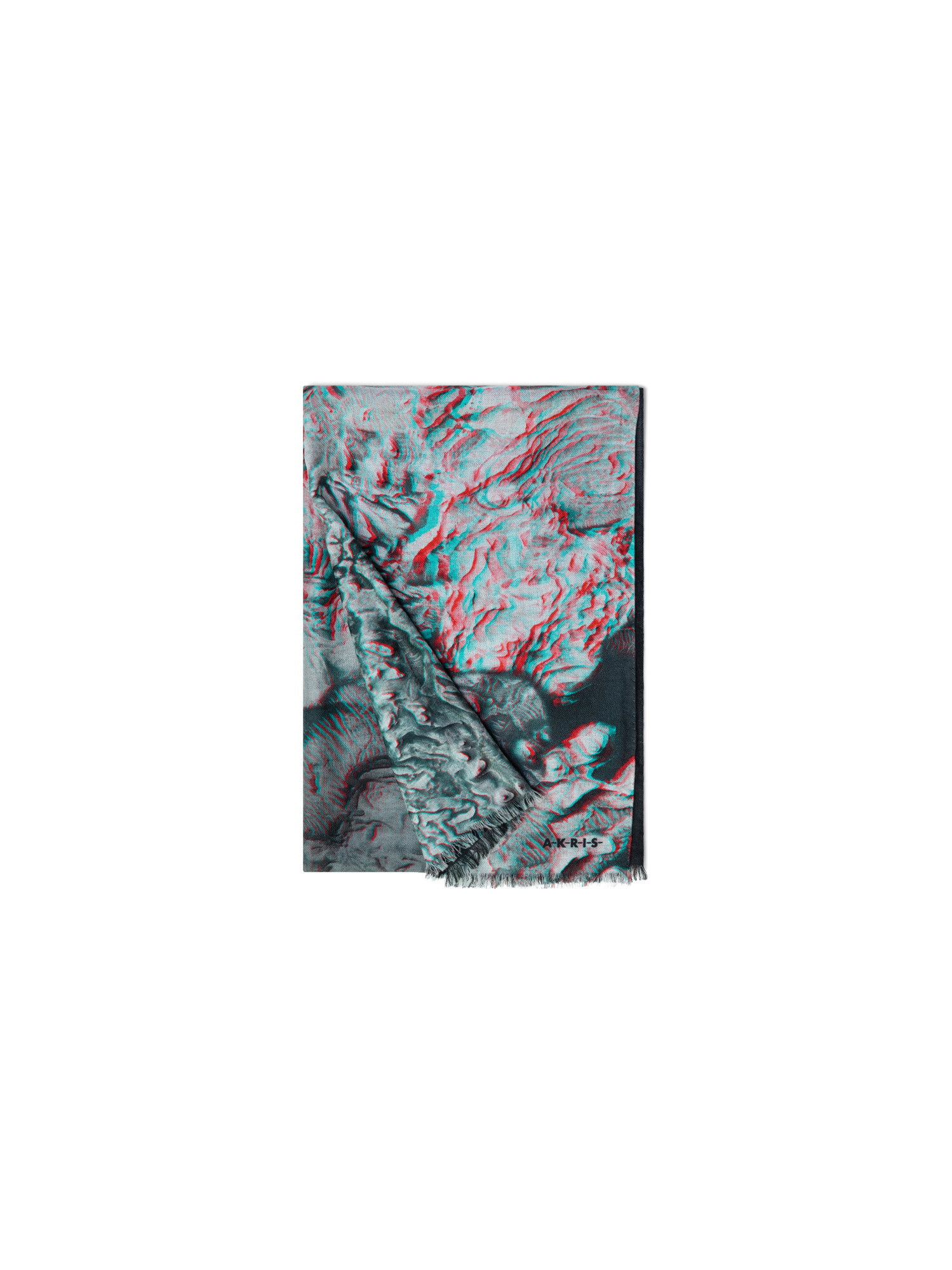 Designer Cashmere Silk The ma.r.s Series Print Scarf - black - green - grey - red