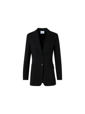 Designer Signature Viscose Jersey Blazer - black