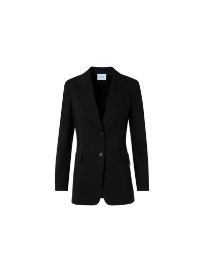 Designer Signature Viscose Jersey Blazer - black