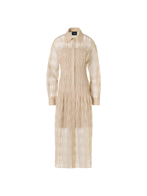 Designer High Plains Midi Shirt Dress - beige