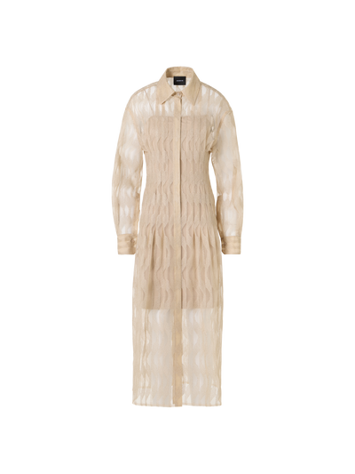 Designer High Plains Midi Shirt Dress - beige