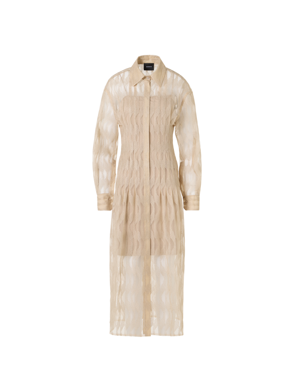 Designer High Plains Midi Shirt Dress - beige