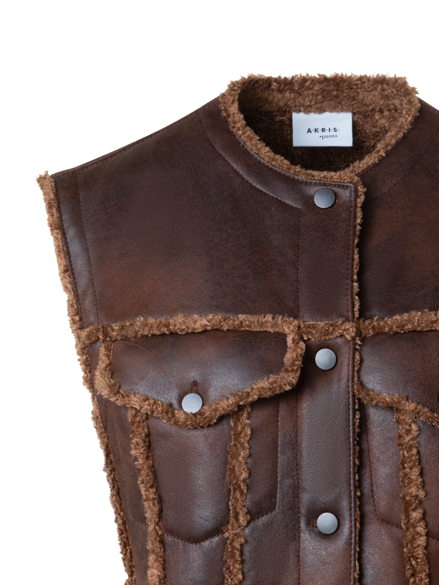 Overized Faux Shearling Biker Gilet – Akris1