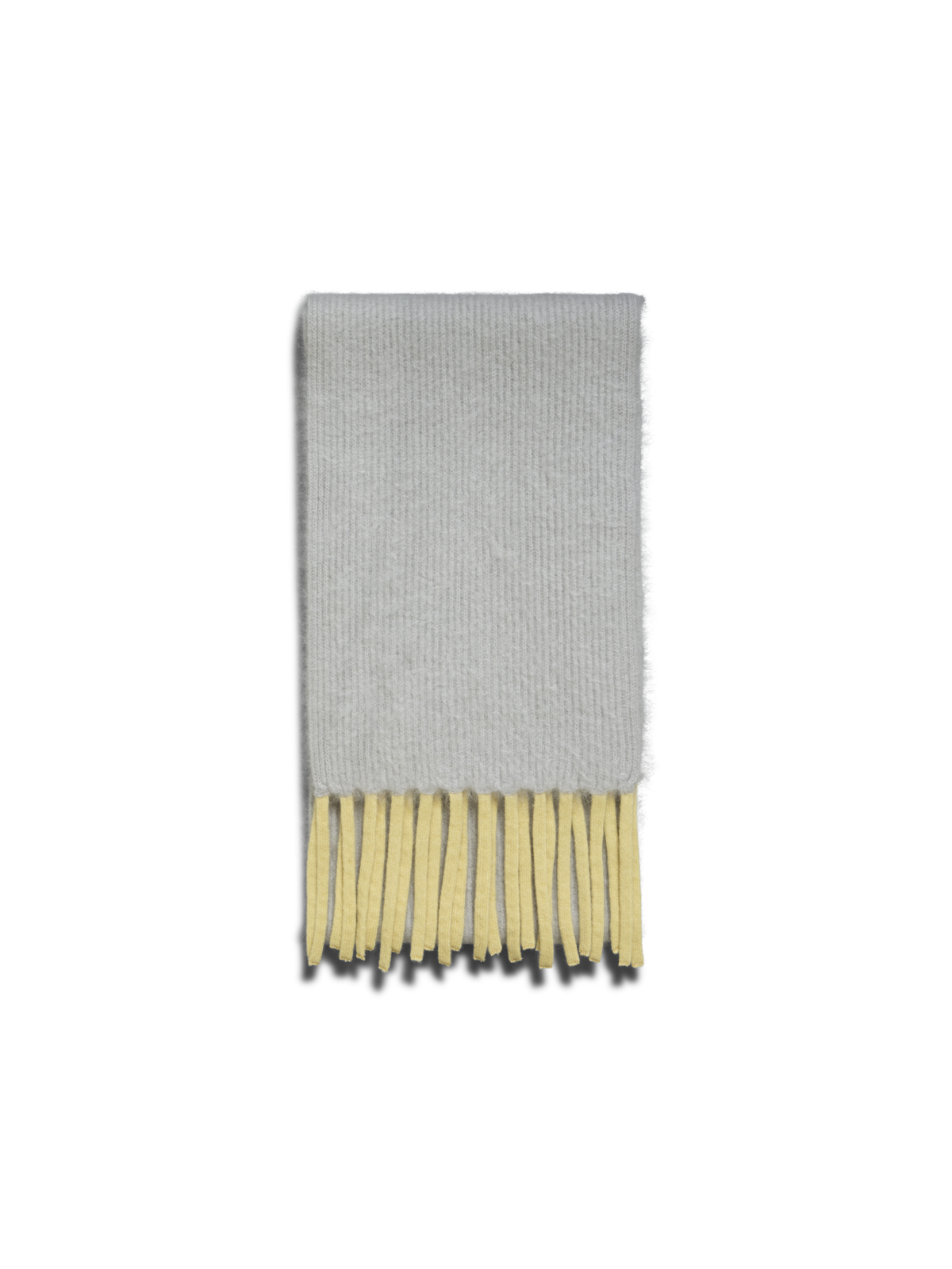 Designer Bi-Color Cloud Cashmere Scarf with Fringes - grey