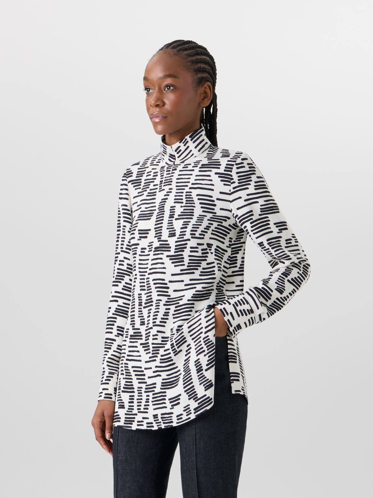 Designer Long-Sleeve Dance Movement Tunic Blouse - multicolor #editorial