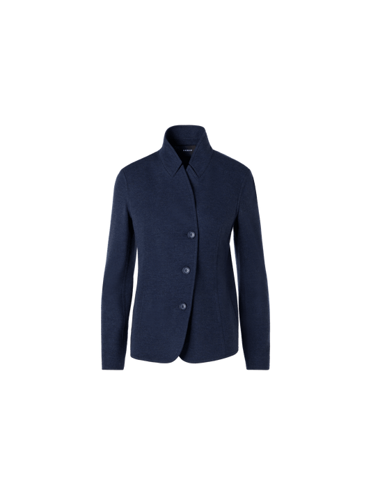 Designer Lima Short Jacket in Cashmere-Jersey - blue