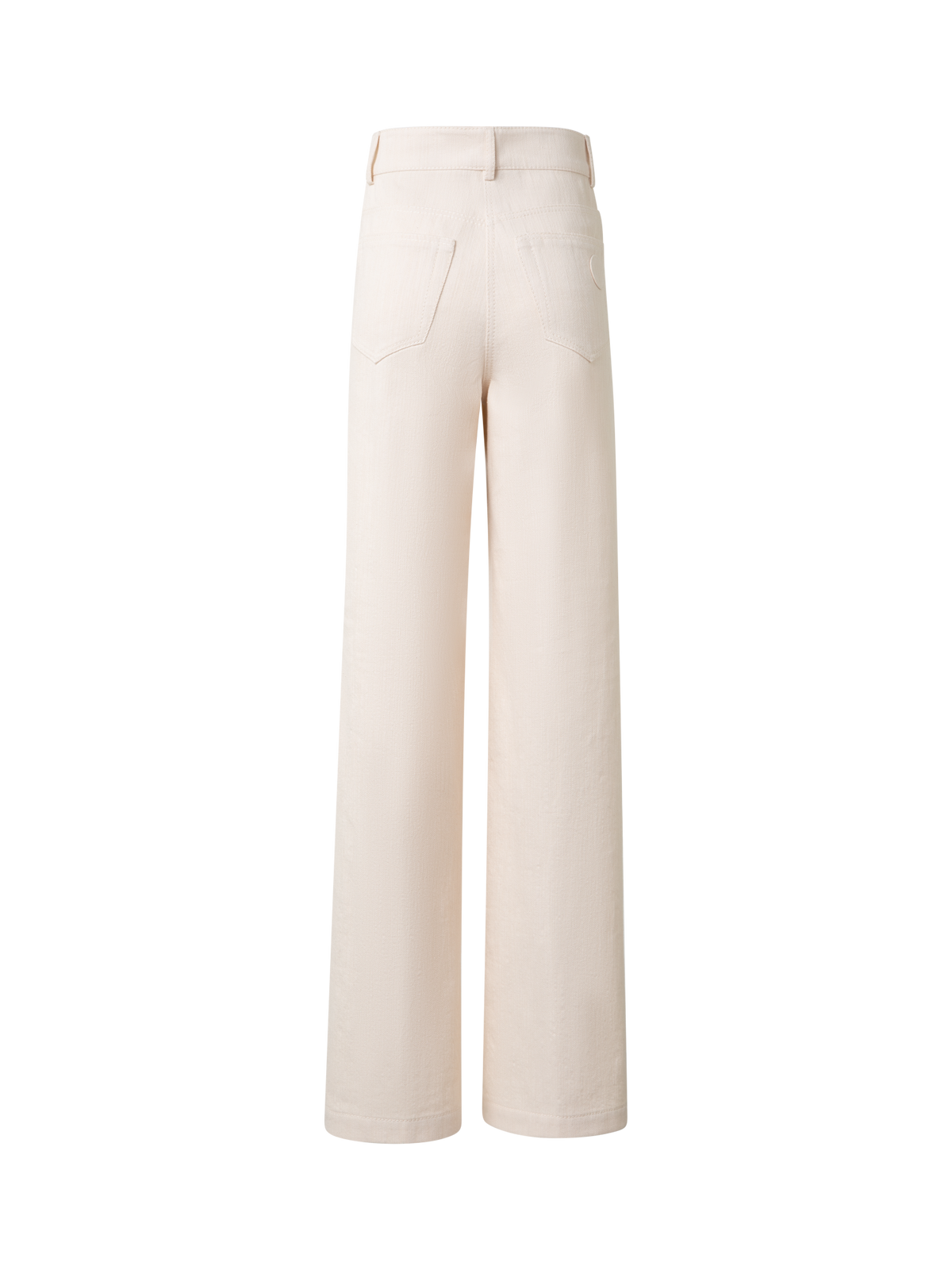 Designer Wide Cotton Wool Denim Stretch Pants - neutral - pastel - beige
