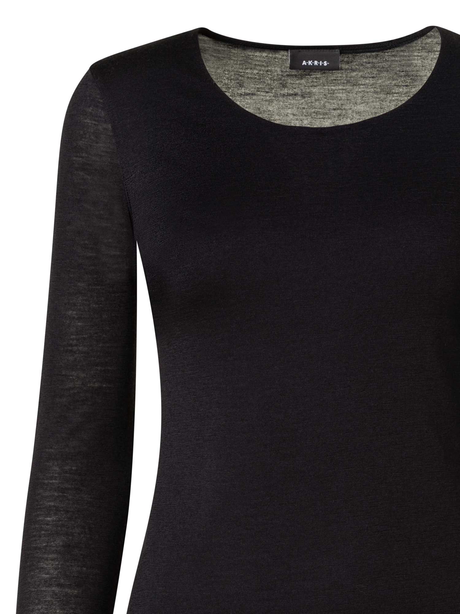 Designer Shirt from Cashmere Silk Jersey  - black