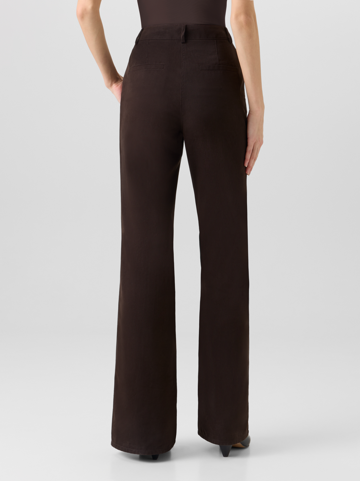 Designer Celia Bootcut Pants in Cotton Gabardine - brown #editorial