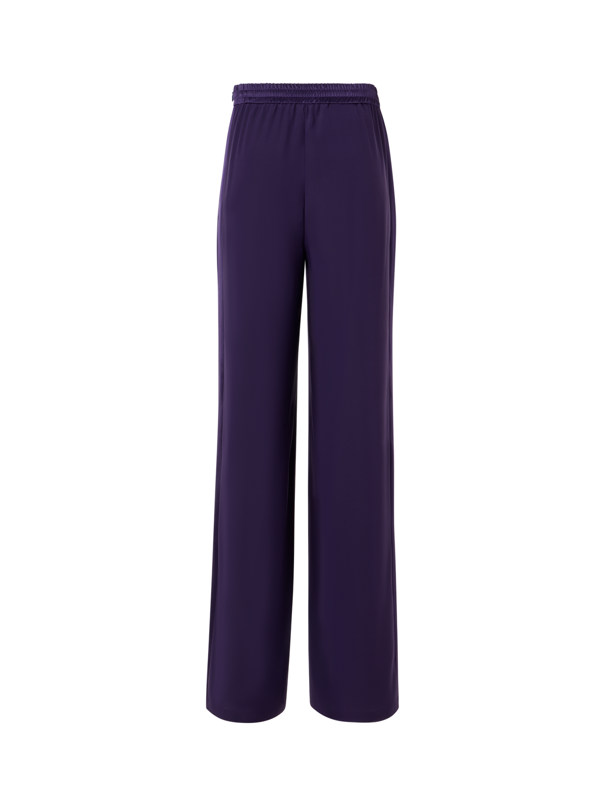 Designer Filibert Straight-Leg Pants in Stretch Silk - purple