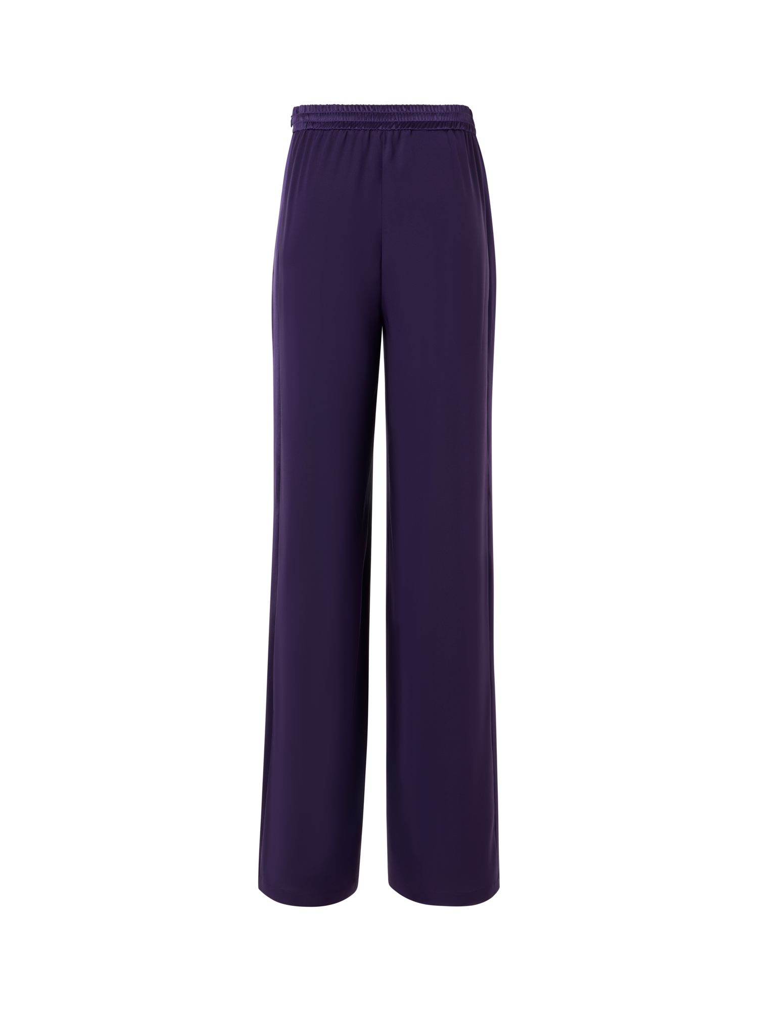Designer Filibert Straight-Leg Pants in Stretch Silk - purple