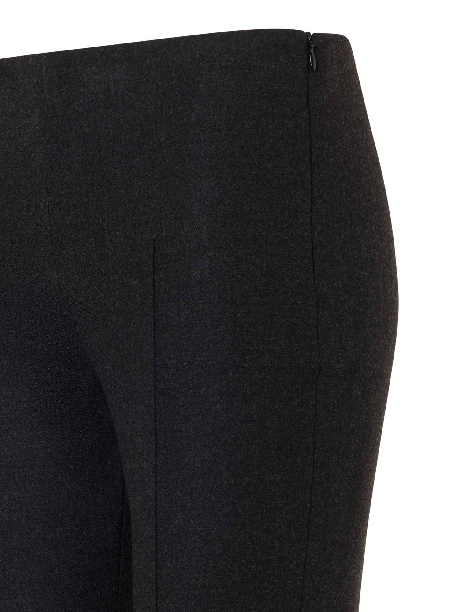 Designer Slim Leg Wool Flannel Pants - grey