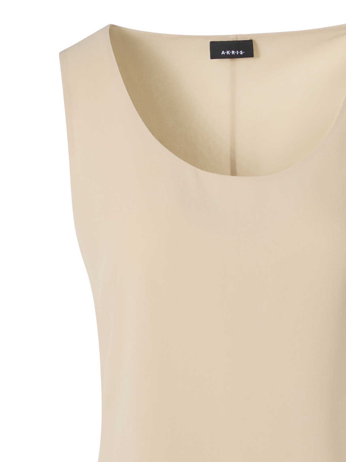 Designer Sleeveless Silk Georgette Tank Top - beige
