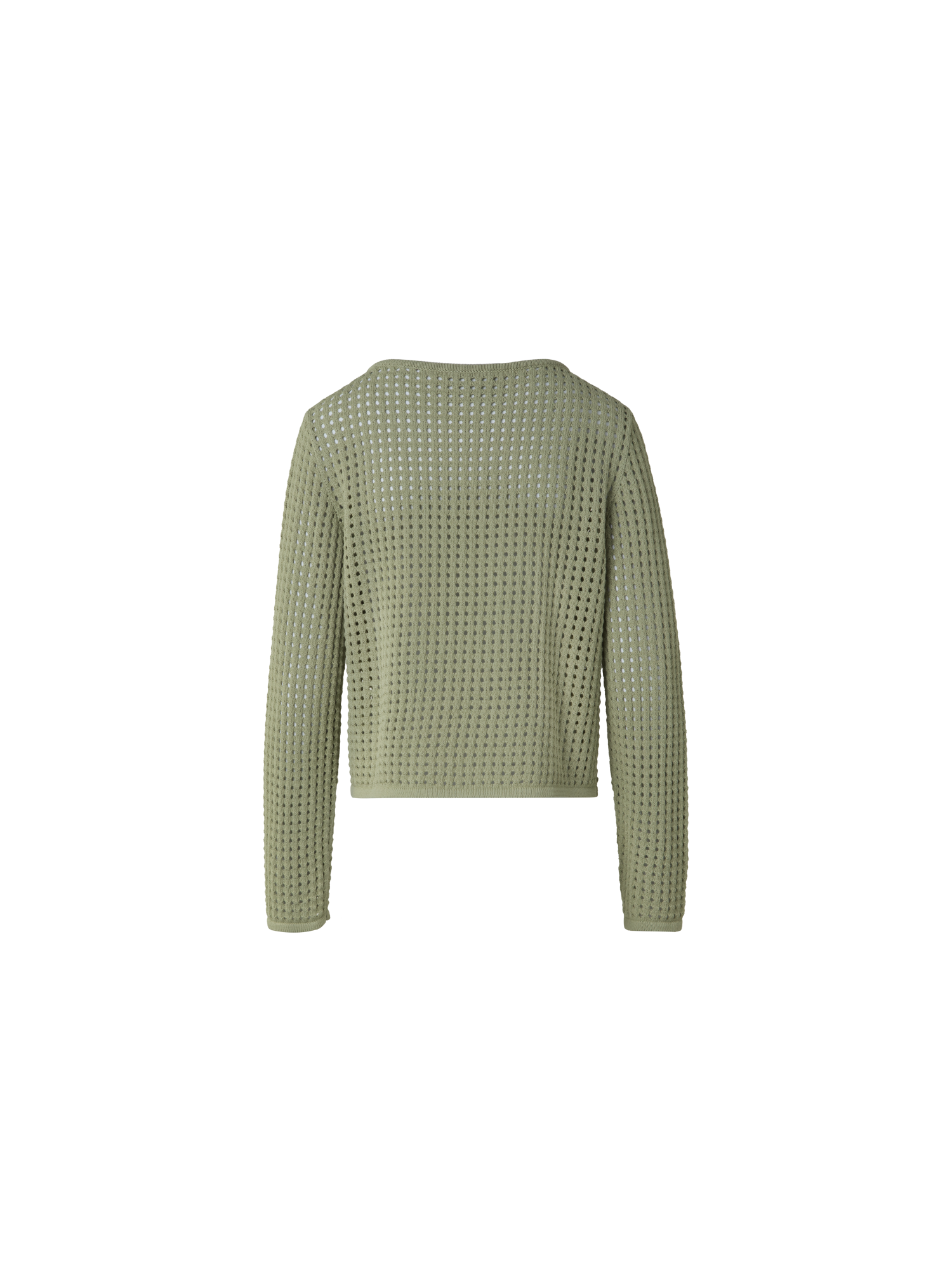 Designer Knit Sweater in Chunky Cotton Mesh - neutral - green