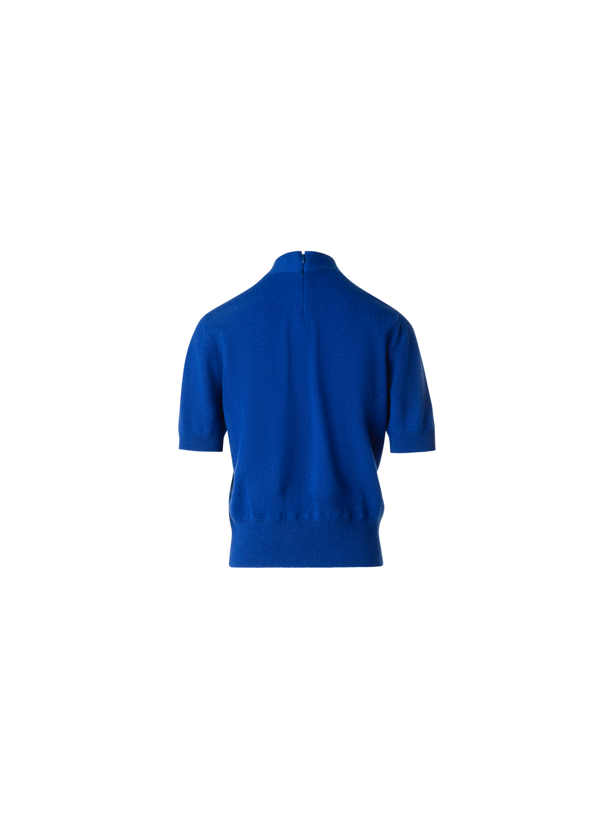 Designer Short Sleeve Cashmere Sweater with Knot Detail - blue