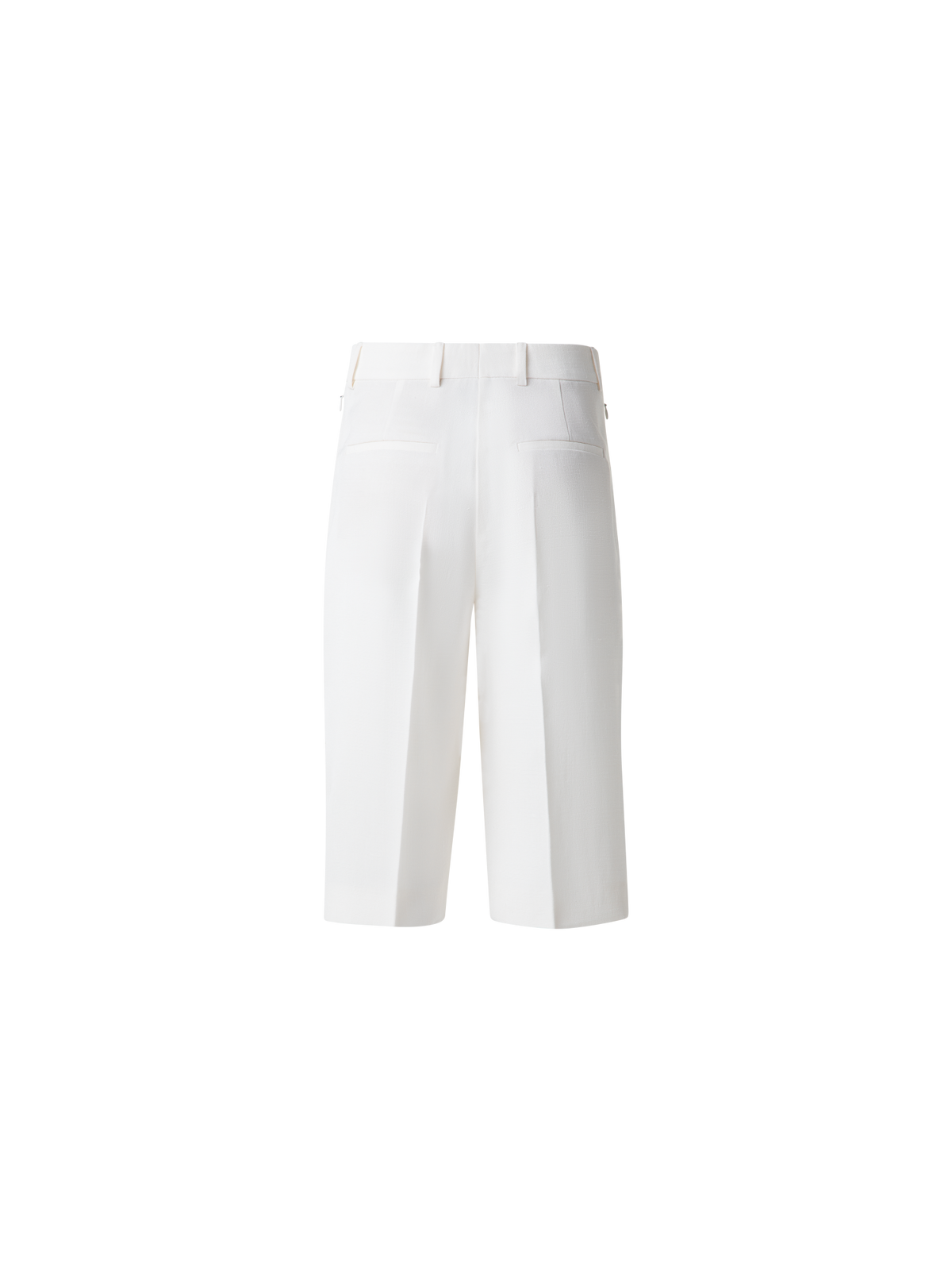 Designer Shantung Silk Bermuda Shorts - neutral - white