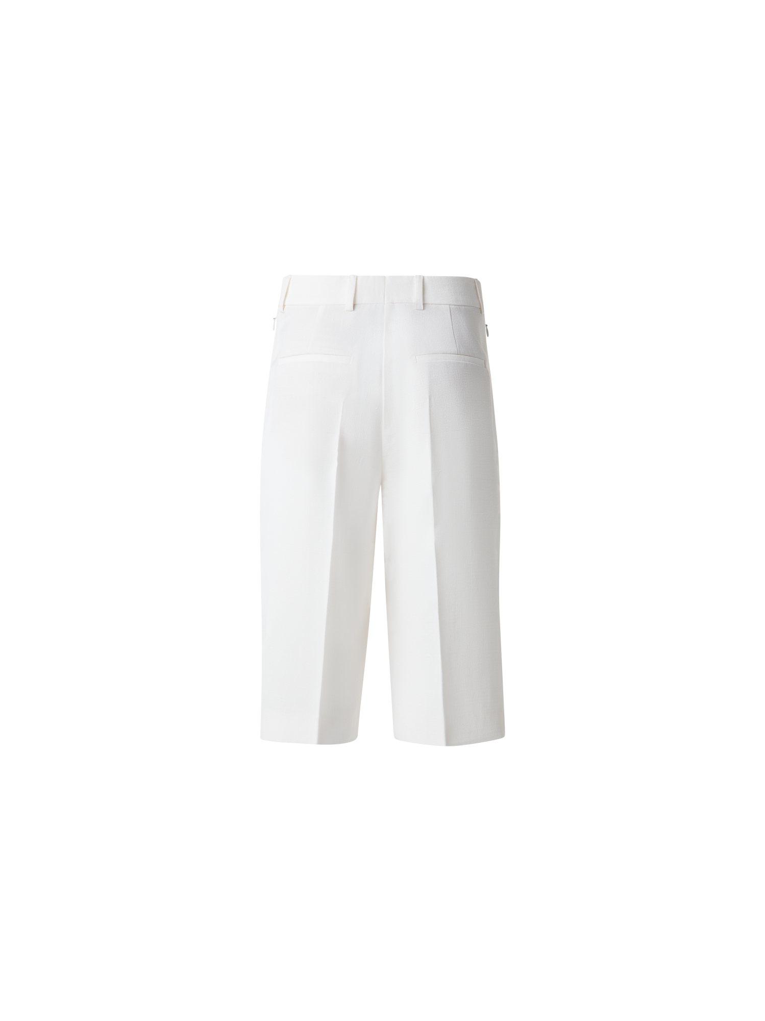 Designer Shantung Silk Bermuda Shorts - neutral - white