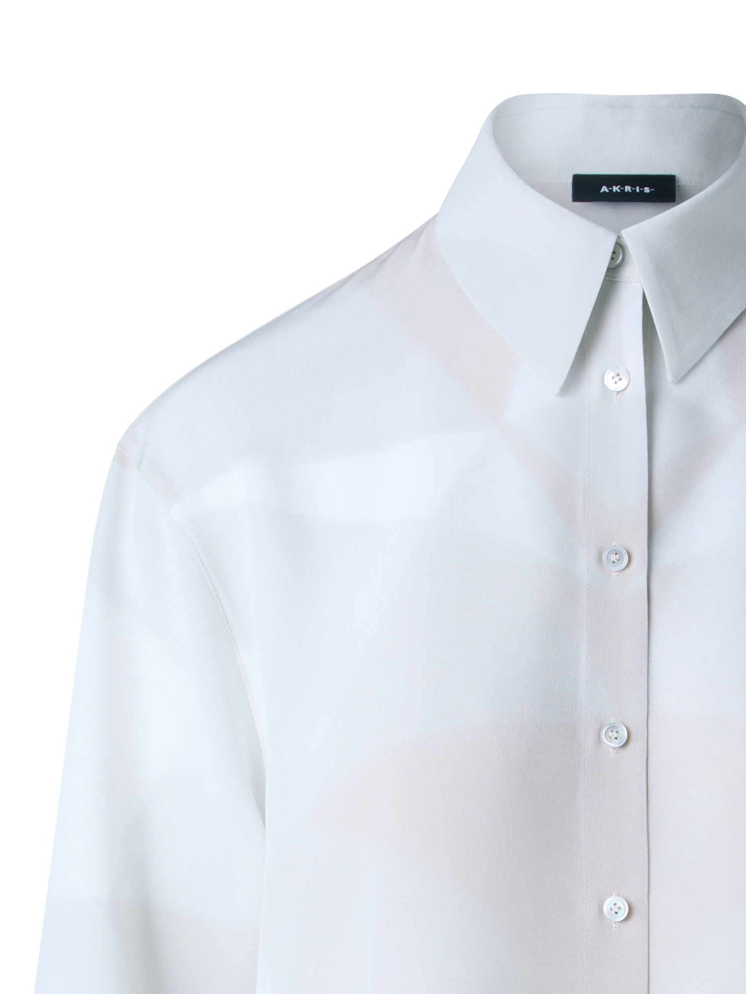 Designer Silk Tunic Blouse with Chiaroscuro Print 