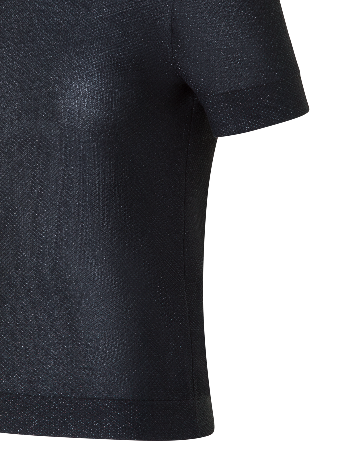 Designer Cotton Knit T-Shirt with Sheer Net Lurex - black - neutral